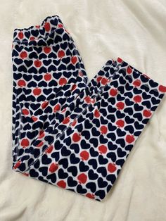 Disney Sleep Pants Girls Size 10. Great condition. Color is navy, red, and white. Fleece material, fleece length pajama pants. Stretchy waistband. White Fleece, Teenage Fashion, Sleep Pants, Pajama Pants, Red And White, Sleep, Size 10, Fashion Outfits, Navy