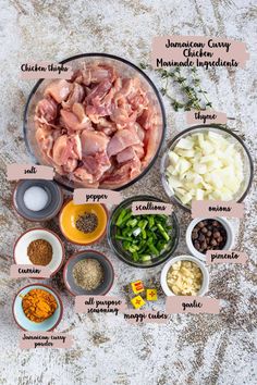 the ingredients to make this recipe are shown in bowls