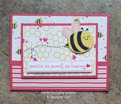 a card with a bee on it that says you're as sweet as honey