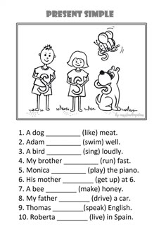 an english worksheet for children to learn