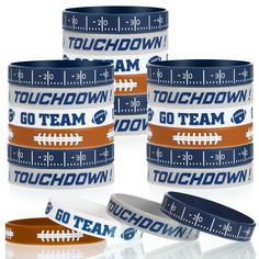 PRICES MAY VARY. Abundant to Share: you will receive a total of 32 football silicone bracelets with 4 different styles, and 8 pieces per style, sufficient quantity and assorted styles to satisfy your various decoration, replacement and sharing needs Comfortable to Wear: our football accessories made of quality silicone material, our are safe and reliable, light yet sturdy, soft and flexible, not easy to break or fade, and can be worn comfortably for a long time with confidence Distinctive Design Football Gift Bags For Players, Football Homecoming Gifts For Boys, Football Treats For Players, Football Goody Bag Ideas For Players, Fan Party Favors, Football Goody Bags, Football Gift Baskets, Football Favors, Football Party Favors