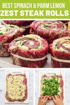 how to make the best spinach and parm lemon zest steak rolls recipe