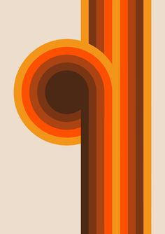 the letter p is made up of orange and brown lines