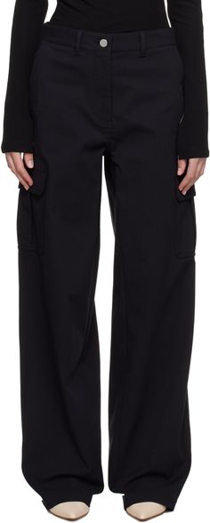 Stretch cotton- and nylon-blend twill trousers. · Belt loops · Four-pocket styling · Zip-fly · Cargo pockets at outseams Supplier color: Black 90s Style Icons, Black Wide Leg Trousers, Twill Trousers, Boho Aesthetic, Janet Jackson, Art Anime, Curator Style, Style Icon, Wide Leg Trousers