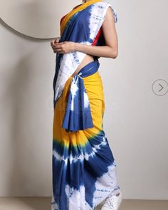 👌A Unique collection☝ of colourful Bagru hand block printed Cotton sarees with blouse In pure 100% Cotton cloth Natural dya and colour Fot more details and photo contact my WhatsApp no. +91 7891509660 Shibori Sarees, Dye Techniques, Cotton Saree Designs, Tie Dye Outfits, Ethnic Outfits, Dye Dress, Indian Dress, Latest Sarees