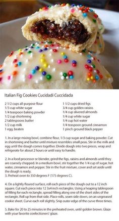 a recipe for italian cookies with chocolate and sprinkles