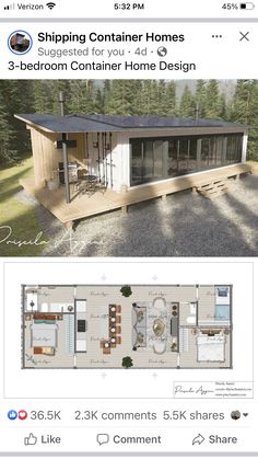 the floor plan for a small cabin