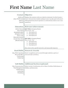 a professional resume template for students with no work experience, it's easy to use