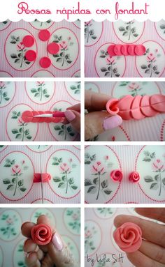 how to make paper roses with fondant and glues - step by step instructions