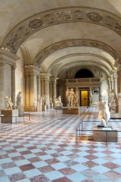 sculpture gallery on a Louvre after-hours tour in Paris France The Louvre, The Louvre Museum Aesthetic, Best Museums In The World, Paris Museums Aesthetic, Paris Louvre Museum Aesthetic, France Museum Aesthetic, The Louve Paris Aesthetic, Paris Museum Aesthetic, Louvre Museum Aesthetic