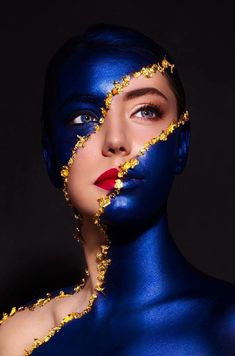 Crazy Editorial Makeup, Avante Garde Makeup Looks, Paint Makeup Body Art, Creative Fantasy Makeup, Editorial Photography Makeup, Fantasy Look Makeup, Fantasy Makeup Look, Art Makeup Creative, Fantasy Make Up Ideas Creative