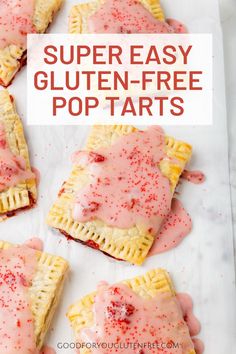 homemade gluten - free pop tarts with pink icing and sprinkles