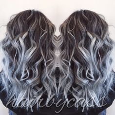 Icy Blonde With Black Highlights, Platinum Grey Highlights, Dark And Platinum Hair, Dark Brown And Silver Balayage, Black With Silver Highlights Short, Grey White Hair Color, Black Hair Icy Blonde Highlights, Black To Icy Blonde Balayage, Silver Platinum Hair Dark Roots