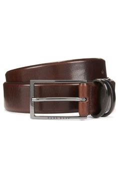 100% Leather.Mens BOSS Brown Carmello Belt -  Brown Leather Fashion > Men > Belts Leather Fashion Men, Tan Leather Belt, Men Belts, Boss T Shirt, Belt Brown, Cow Skin, Casual Belt, Black Business, Brown Belt