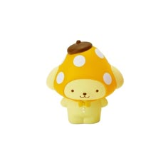 a yellow mushroom with white dots on it's head is shown in front of a white background