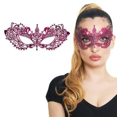 PRICES MAY VARY. Elegant Design: These masquerade masks are a must-have accessory for any formal event or party, adding a touch of sophistication and mystery to your outfit. The intricate lace pattern and beautiful colors make them a show-stopping accessory that is sure to turn heads and make you feel like a true queen Comfortable Fit: We know that comfort is just as important as style, which is why these masks are made from lightweight and breathable materials that feel great against your skin. Red Masquerade Mask For Halloween Costume, Halloween Themed Masquerade Mask For Costume Party, Themed Masquerade Mask For Halloween Costume Party, Full Face Masks For Costume Party At Carnival, Full Face Mask For Costume Party Carnival, Costume Accessories For Mardi Gras Party, Full Face Masquerade Mask For Halloween Party, Full Face Halloween Masquerade Mask For Party, Themed Halloween Masquerade Mask For Costume Party