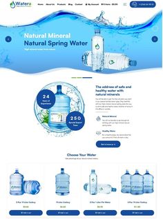 the water company website is displayed in this image