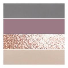 four different shades of pink, grey and gold