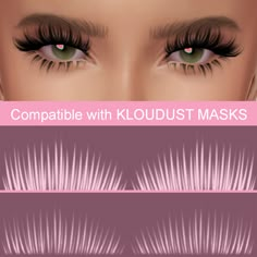 the front and back side of a woman's eyes with long, fluffy lashes