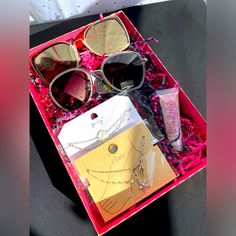 Boutique Item Includes 2 Pairs Of Sunglasses 2 Ankles 1 Squeeze Tube What You See In The Pictures Is What You Will Receive Will Come Wrapped In The Gift Box What You See, The Gift, Sunglasses Accessories, Black And Brown, Gift Box, Bundles, Women Accessories, Sunglasses, Boutique