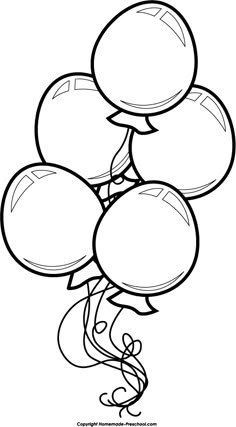 balloons are floating in the air coloring page