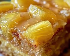 there is a piece of cake that has bananas on it and caramel sauce on top