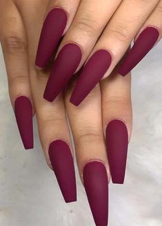 Burgundy Acrylic Nails, Short Coffin Nails Designs, Nail Design Glitter, Maroon Nails, Nails Matte, Super Nails