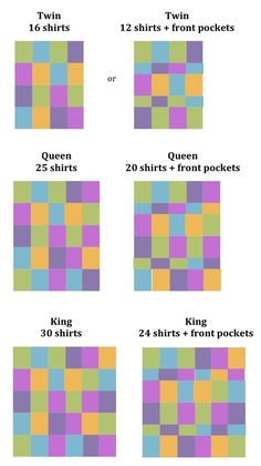 an image of different colored squares that are in the same pattern, with instructions to make them