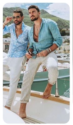 Carribean Mens Fashion, Men’s Resort Wear 2023, Greece Men Outfit, White Beach Outfit Men, Beach Attire Men, Men’s Resort Wear, Mens Resort Wear Outfits, Mens Beach Attire, Mens Linen Pants Outfit