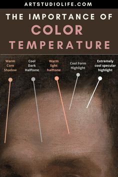 an image of a man's face with pins sticking out of his forehead and the words, the importance of color temperature