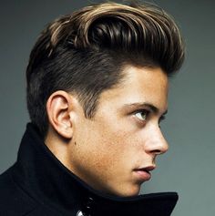 Hair Questions, Pompadour Haircut, Comb Over Haircut, Tapered Sides, Brown Hair Men, Mens Highlights, Mens Hairstyles Medium, Hairstyle Fashion