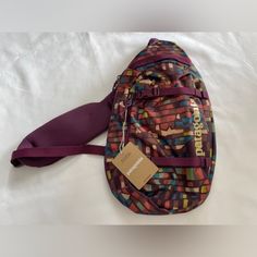 Nwt: Patagonia Atom Sling Bag 8l Daypack Fitz Roy Patchwork / Night Plum Patagonia Atom Sling, Patagonia Bags, Photography Lighting, Cross Bag, White Turquoise, Patagonia Womens, Black Cross Body Bag, Light Photography, Green Bag