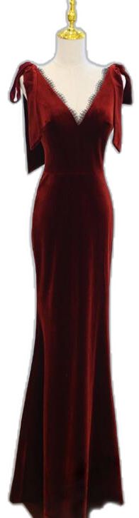 Red Velvet V-neck Party Dress, Red Velvet V-neck Evening Dress, Fitted A-line Velvet Dress For Formal Occasions, Red Velvet Dress For Prom, Burgundy Velvet Dress For Formal Occasions, Elegant Red Velvet Dress For Prom, Formal Burgundy Velvet Dress, Holiday Velvet V-neck Evening Dress, Holiday Evening Velvet V-neck Dress