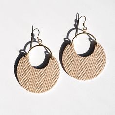 Sandstone Ninas | Lightweight Leather Earrings | Nickel & Suede Nickel And Suede, Crescent Earrings, Leather Earring, Crescent Shape, Green Collection, Wear Necklaces, Stylish Earring, Delicate Jewelry, Pearl Gemstone