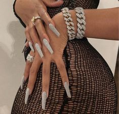 Icy Girl, Megan Thee Stallion, Manicure Y Pedicure, Bling Nails, Chic Nails, Nail Trends, Winter Nails, How To Do Nails, Coffin Nails