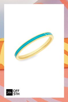 Simple And Chic 14k Yellow Gold Band Set With Turquoise Colored Enamel. 14k Solid Yellow Gold Enamel Slip-On Style Imported Size Width, About 0.8". Center Core - W Fine Jewelry > Saks Off 5th > Barneys Warehouse. Saks Fifth Avenue. Size: 7. Enamel Ring, Gold Enamel, Turquoise Color, Gold Band, Solid Yellow, Gold Bands, Saks Fifth, Saks Fifth Avenue, Gold Bracelet