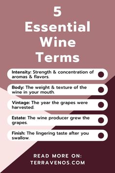 the five essential wines for wine tasting in 5 easy steps, including how to use them