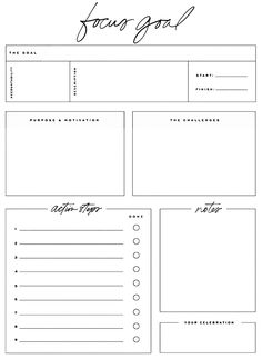 a printable recipe book with the words'food goal'in cursive writing