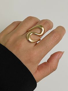 Normcore Adjustable Solid Color Rings Accessories SILVER-One_size 3d Casting, Color Rings, Rings Accessories, Daily Jewelry, Accessories Gold, Accessories Silver, Leisure Fashion, Traje Casual, Aesthetic Jewelry