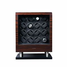 Billstone Watch Winder 3000 - 5000 Enigma 16 Ebony Fingerprint Watch Winder Watch And Jewelry, Watch Winders, Fingerprint Lock, Jewelry Drawer, Watch Holder, Watch Winder, Stainless Steel Legs, Soft Suede, Wood Finish