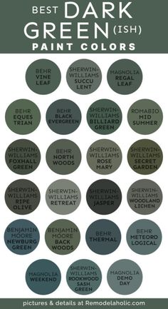 the best dark green paint colors