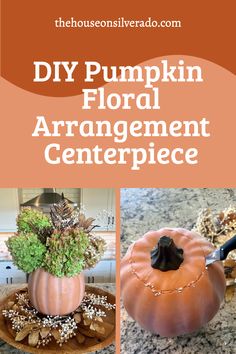 diy pumpkin floral arrangement centerpiece