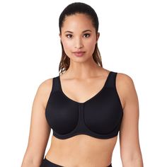 PRICES MAY VARY. Underwire sport bra for high-impact workouts Cups with hidden inner sling for extra support in G and H cup sizes Outside underwire frame keeps breast motion to a minimum Moisture-wicking fabric helps to keep skin dry Mesh back helps to keep skin cool during any workout Close-set back straps with slide-and-hook adjustment Hipster Skirt, Underwire Sports Bras, Convertible Bra, Support Bra, Minimiser Bra, High Impact Sports Bra, Everyday Bra, Sport Bh, Sport Bra