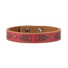 Laser Tooling Triangles - Bracelet - mostwantedusa Triangle Pattern, Leather Bracelets, Triangles, Leather Bracelet, Boho Fashion, Tool Design, Leather, Red, Pattern