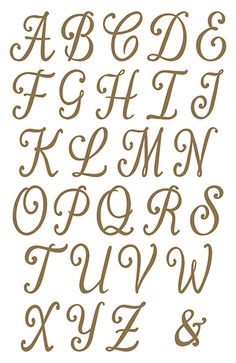 the upper and lowercase letters are handwritten in cursive font, which has been