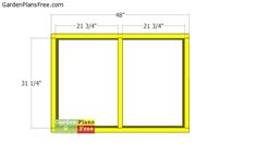 the measurements for a garden planter box with two sides and one side is shown