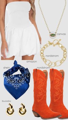 university of florida game day inspo!! #gamedayinspo #gamedayoutfits #gamedayoutfit #gamedayfit #universityofflorida Miami Game Day Outfit, Game Day Fits, Bama Gameday, Auburn Gameday, Lsu Gameday, Rush Week Outfits, Preppy Country