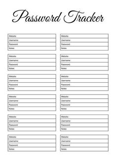 a printable passport tracker is shown in black and white, with the word's name