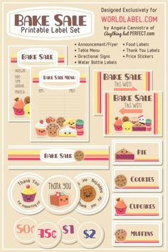 the bake sale printable label set