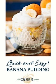 This quick and easy banana pudding is a no-bake dessert with just 5 ingredients and 15 minutes of prep. Nilla wafers, Jello instant pudding, ripe bananas, and Cool Whip come together in a delicious, make-ahead Southern treat! Quick And Easy Banana Pudding, Easy Banana Pudding Recipe, Homemade Banana Pudding Recipe, Easy Banana Pudding, Banana Pudding Recipe, Homemade Banana Pudding, Nilla Wafers, Semi Homemade, Ripe Bananas